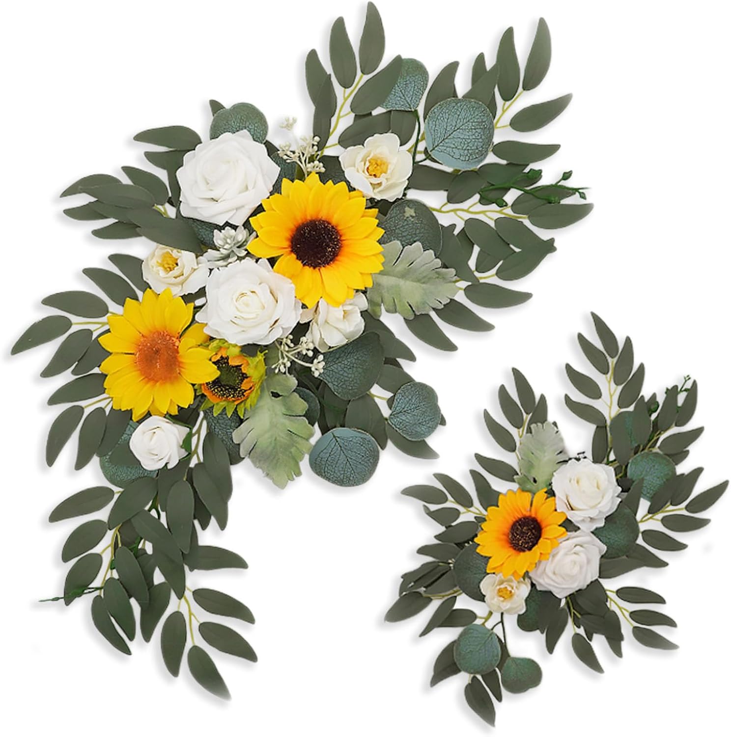 ZEBMOON Sunflower Wedding Arch Decor Swag Set of 2