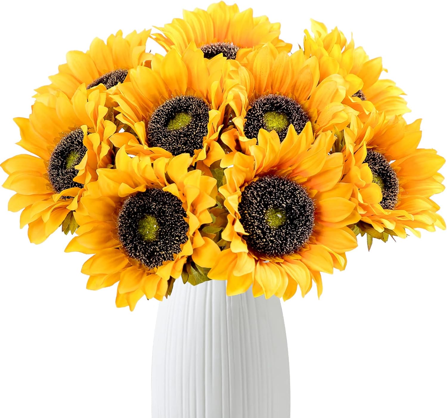 Hawesome Artificial Sunflowers Bouquet 7 Pcs Gold