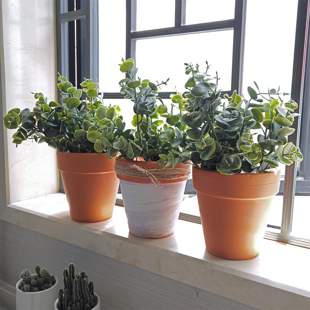 Supla 3 Pcs Realistic Grey Green Eucalyptus Bushes