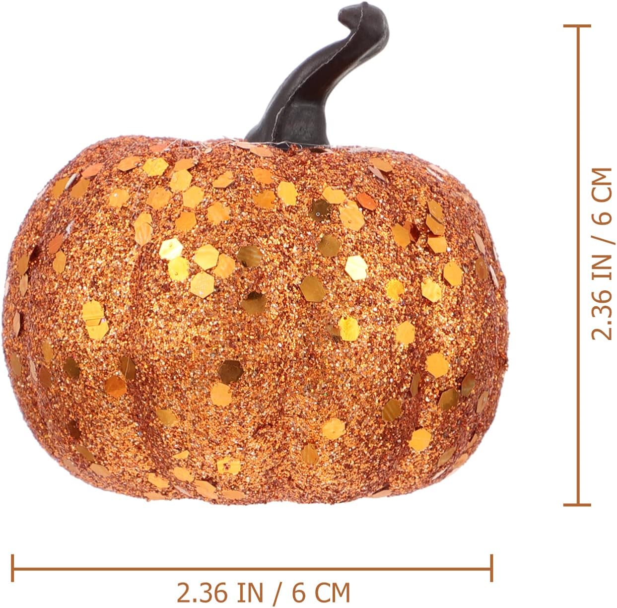 NUOBESTY 10pcs Glitter Foam Pumpkin Artificial Decorations
