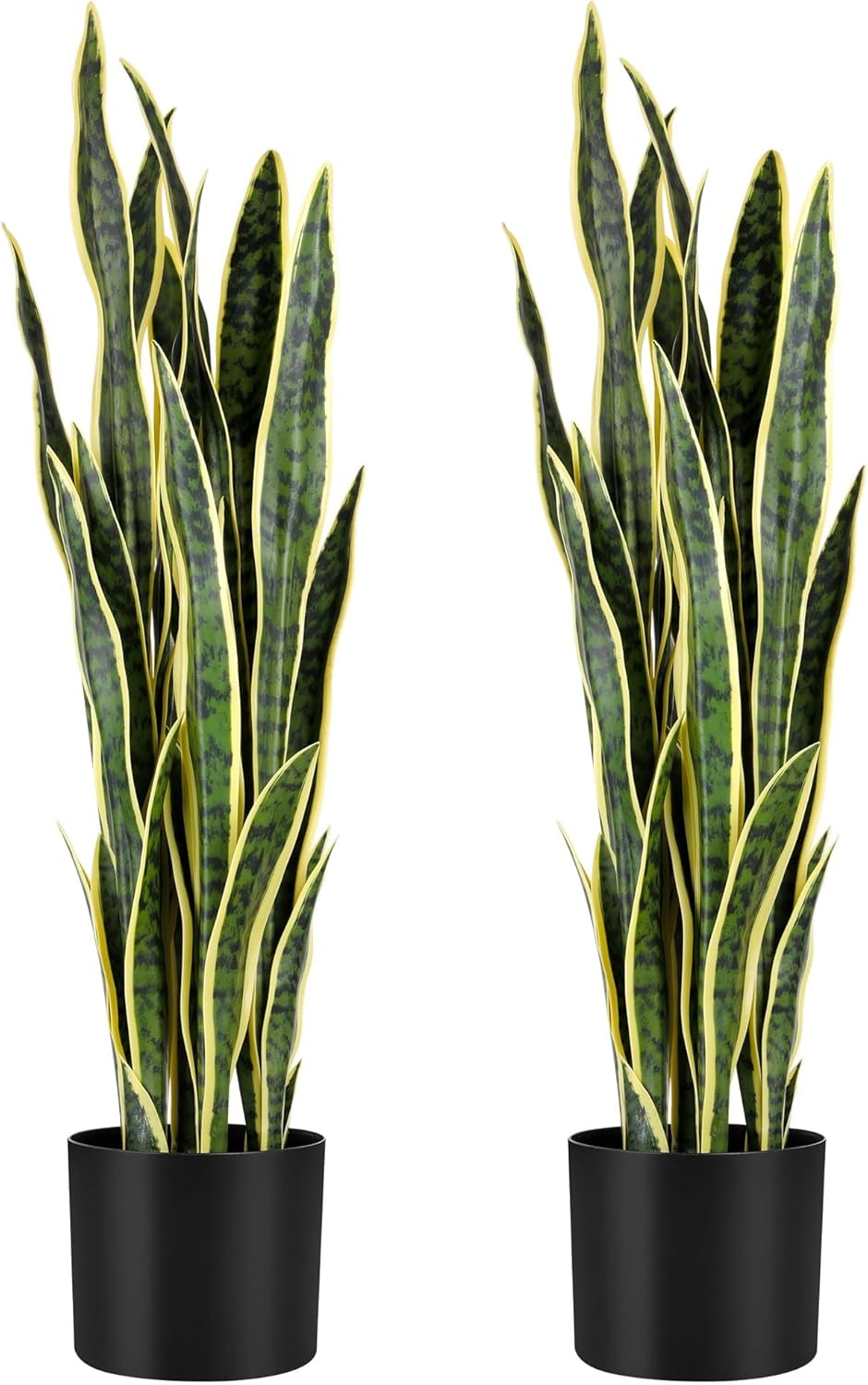 KOL 3ft 2PCS Artificial Snake Plant Yellow