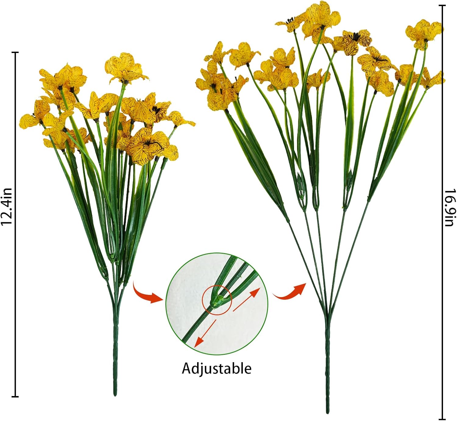 Uieke 72 Bundle UV Resistant Yellow Artificial Flowers for Outdoor Use