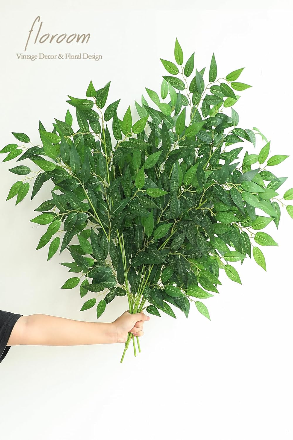 Floroom 12pcs Artificial Italian Ruscus Greenery Stems 28 Inch