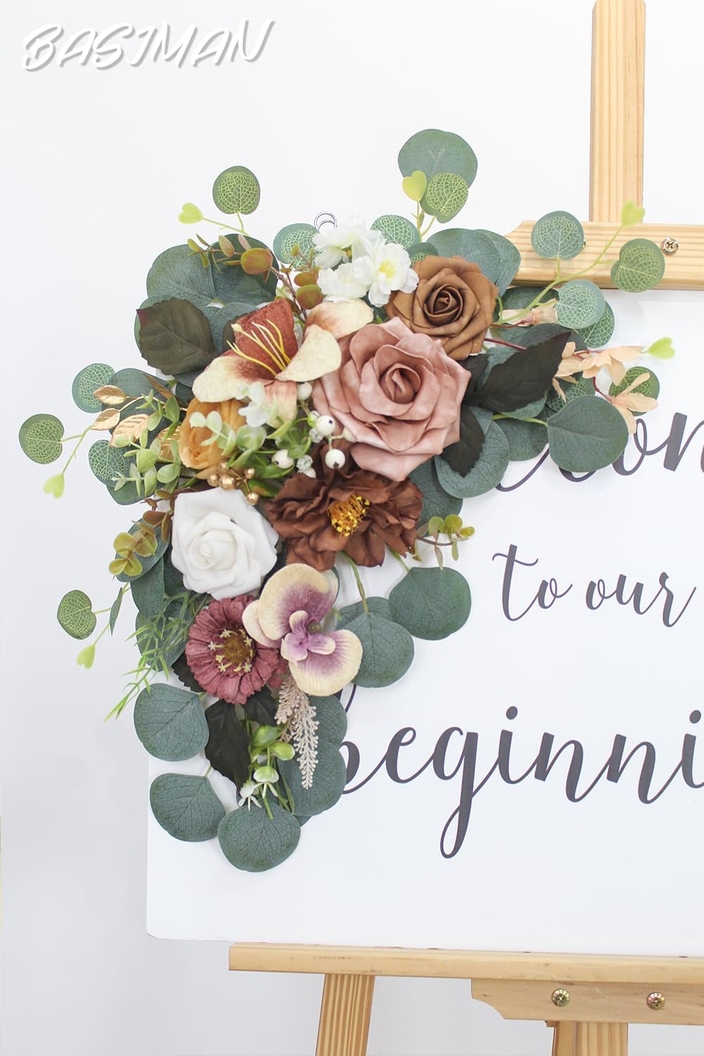BASIMAN 2pcs Artificial Flowers Wedding Arch Decor