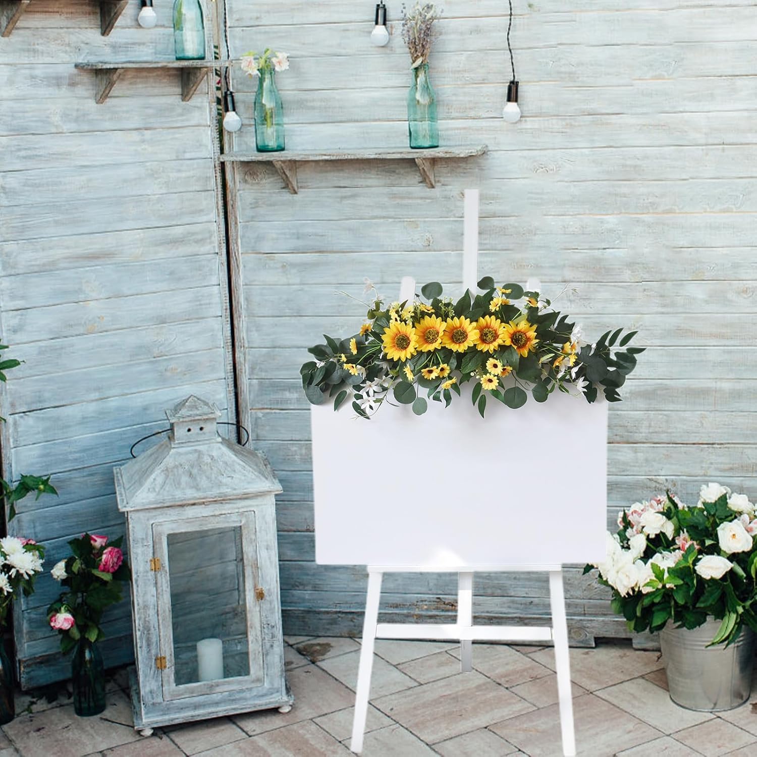 MSUIINT 30 Inch Artificial Wedding Arch Flowers