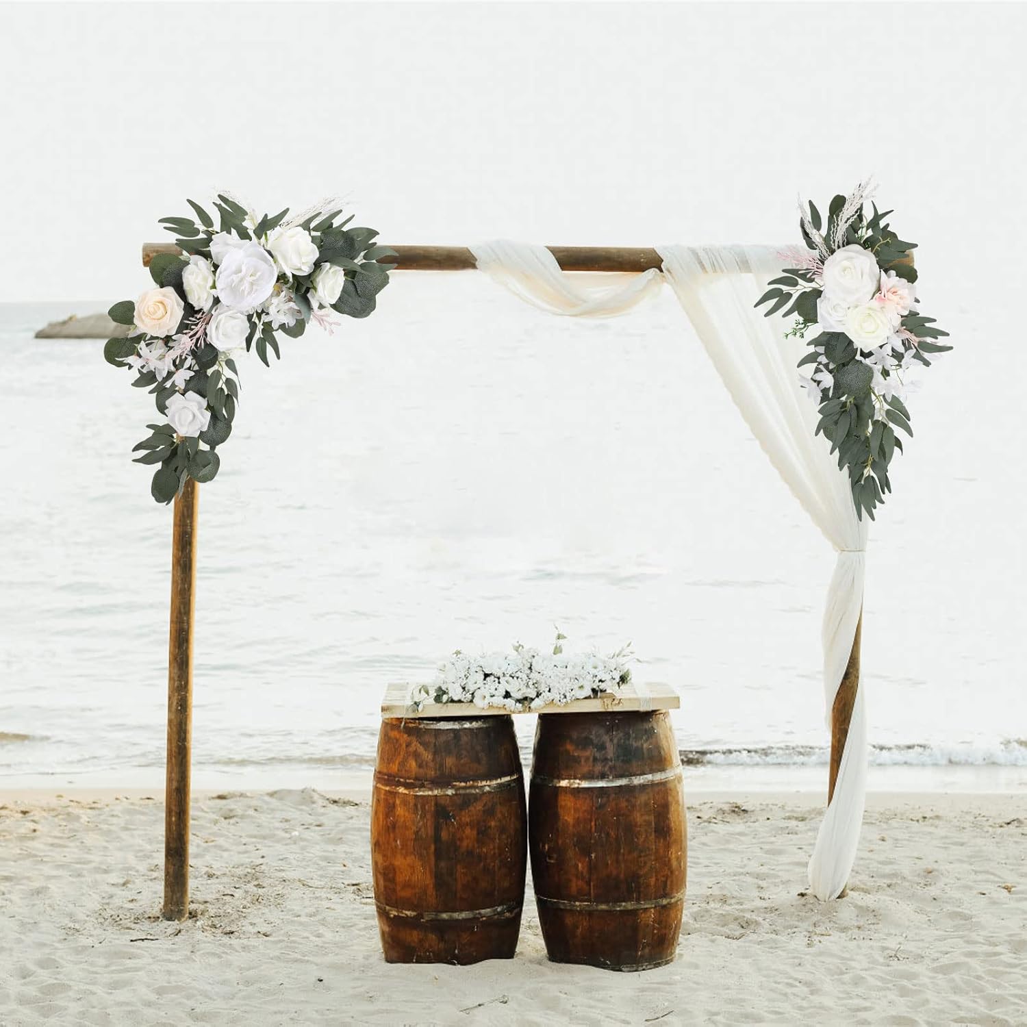 Artificial Wedding Arch with Orange Floral Swags