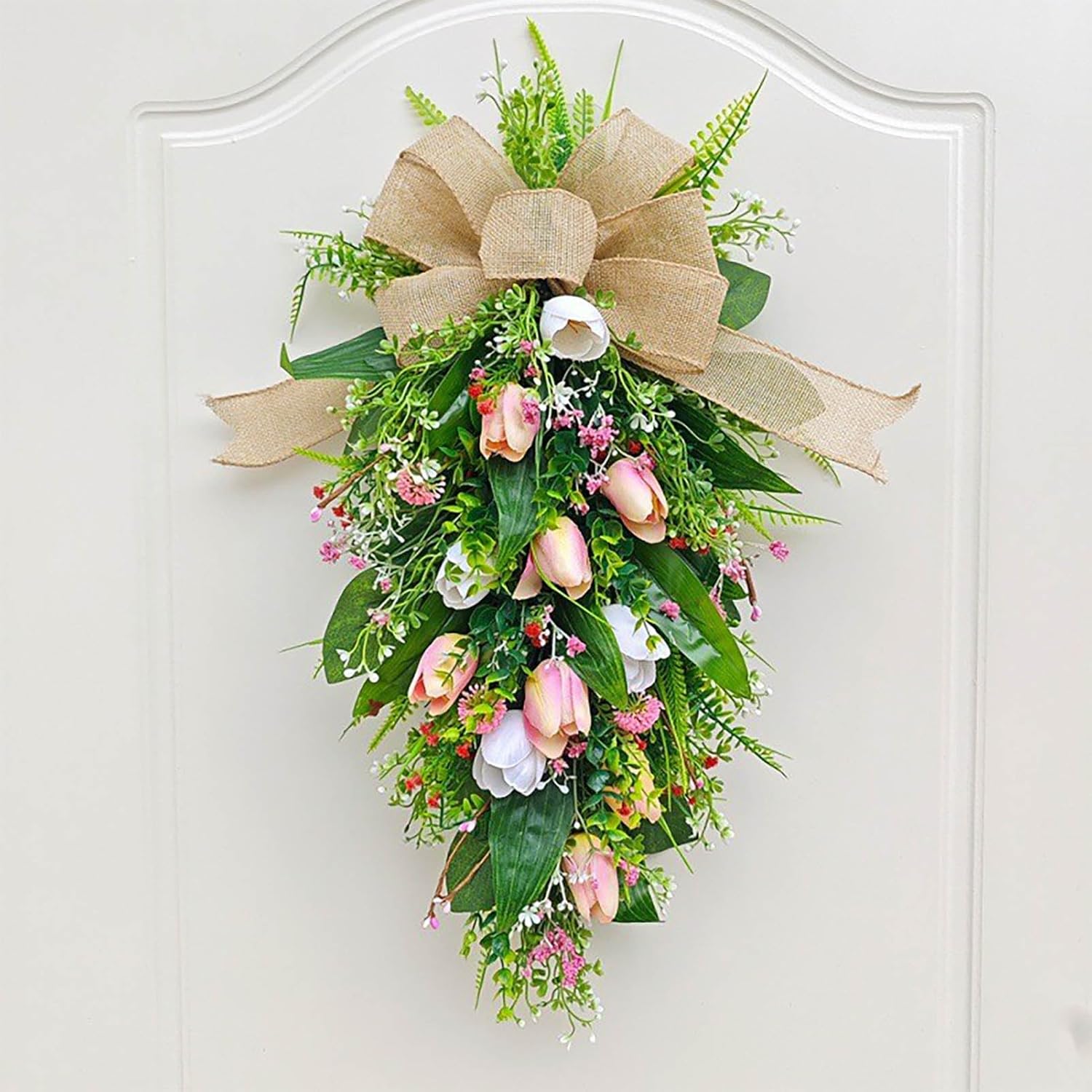 Belupai Tulips Teardrop Swag Decor