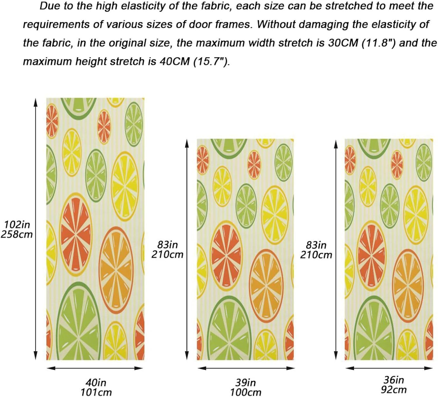 Susiyo Yellow Lemon Orange Door Cover Fabric Decor