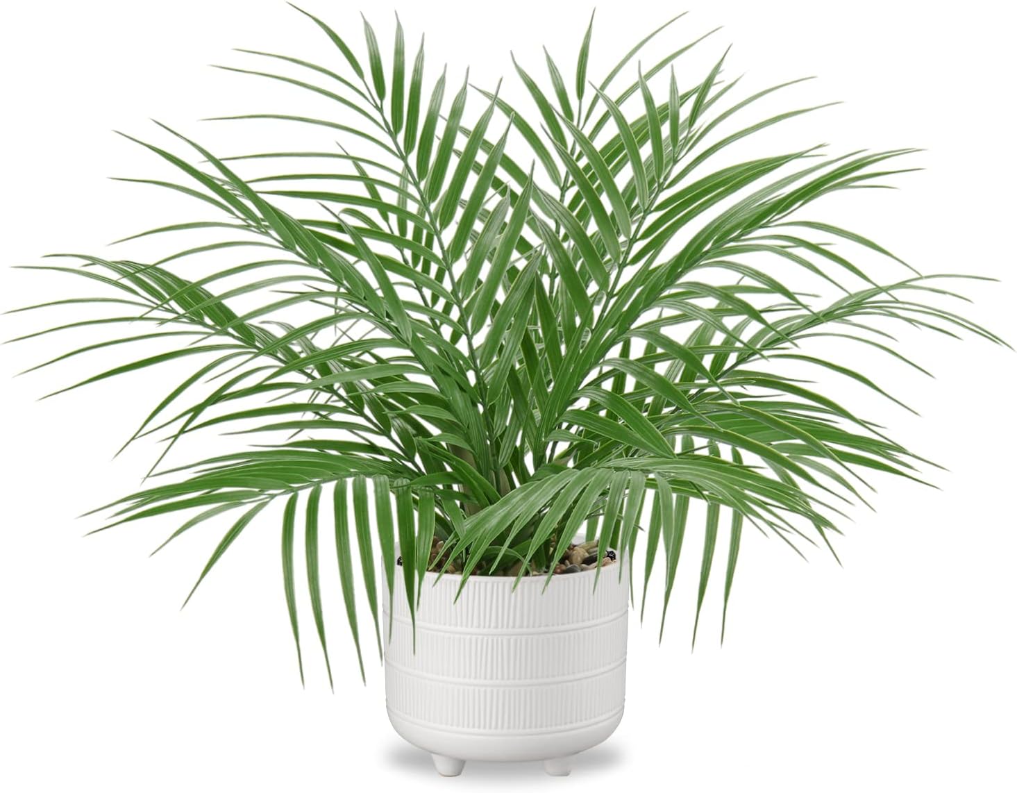 Hollyone Artificial Palm Plant in White Ceramic Pot