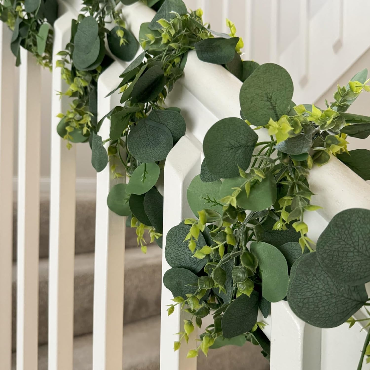 Cqure 3Pcs Eucalyptus Garland for Wedding Bedroom Fireplace Decor