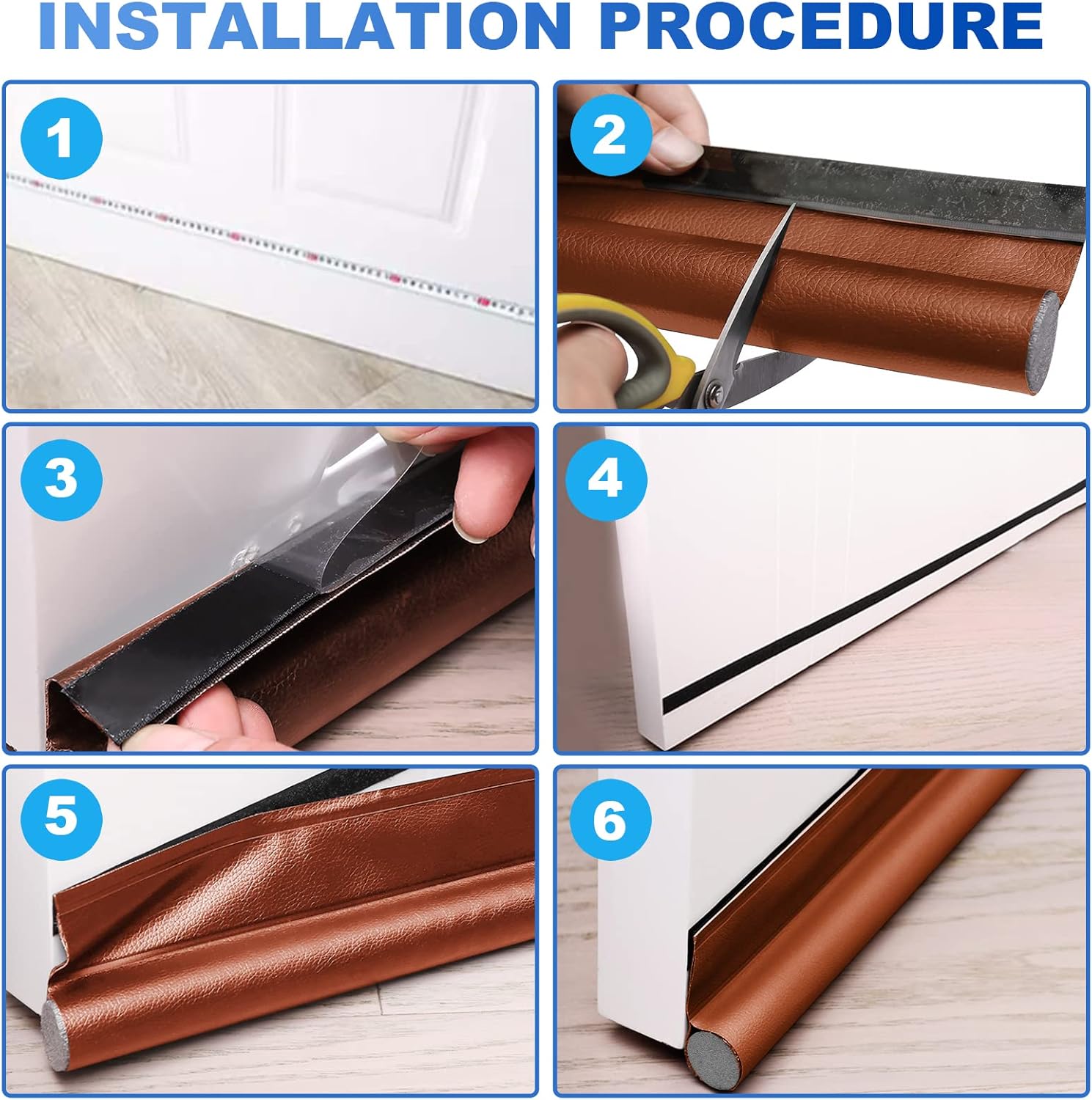 GWSNIO Under Door Draft Stopper 37 Inch Adjustable
