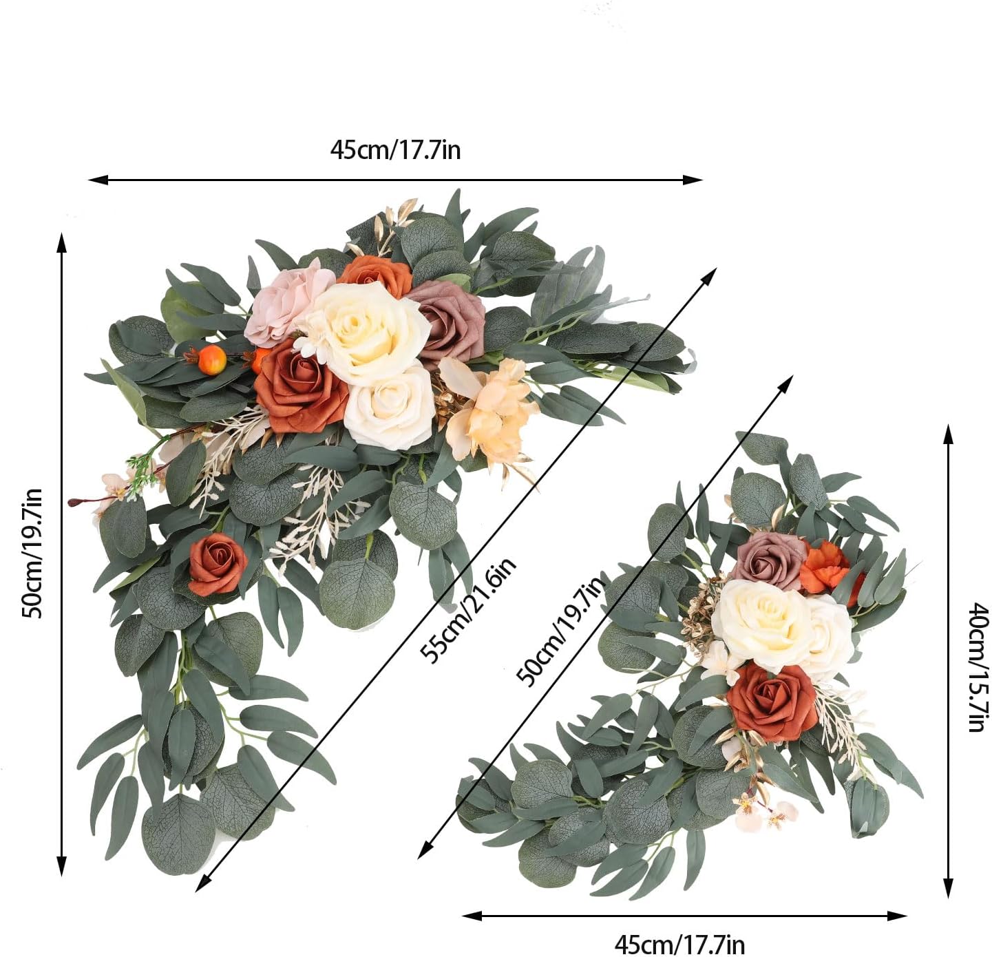 Artificial Wedding Arch with Orange Floral Swags