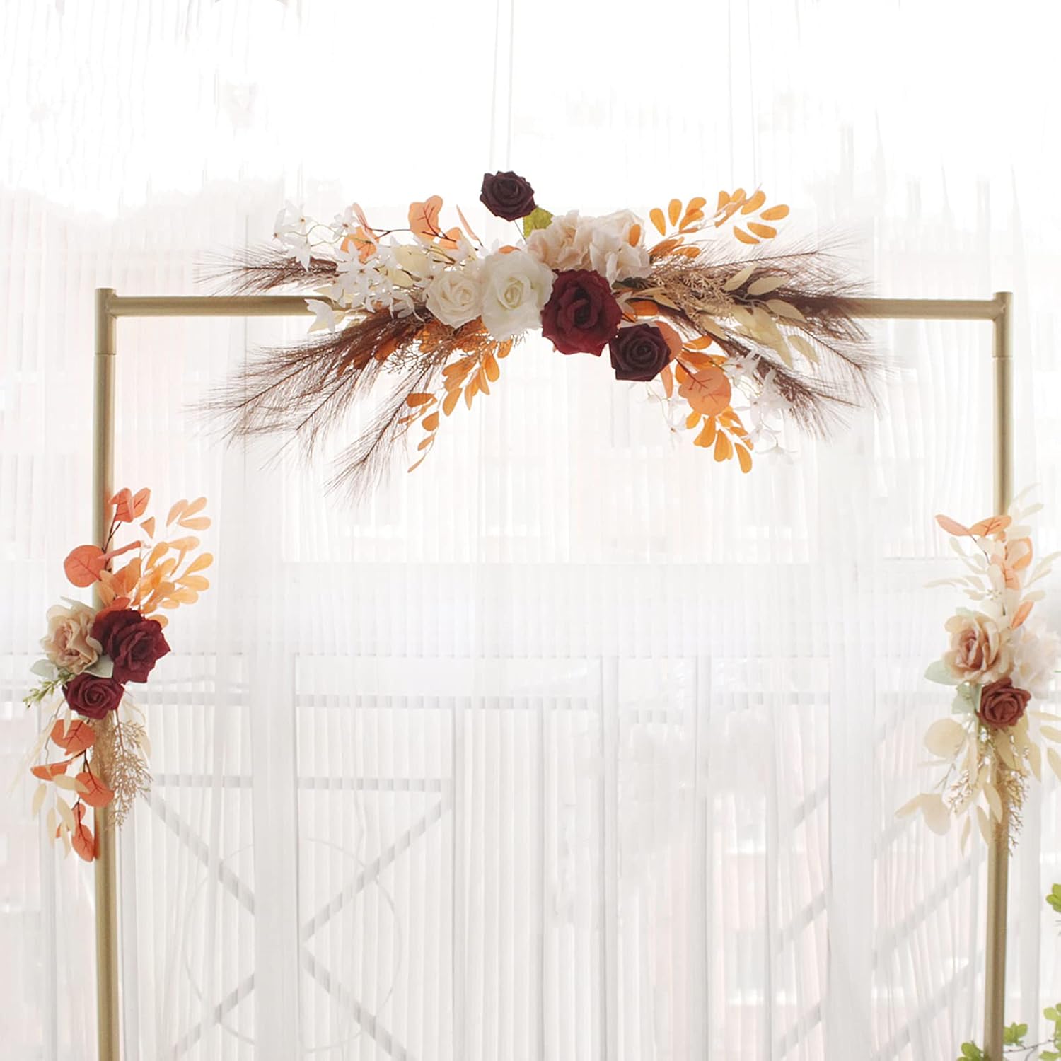 Zhdoka 35 Inch Pampas Flower Arch Wedding Decor