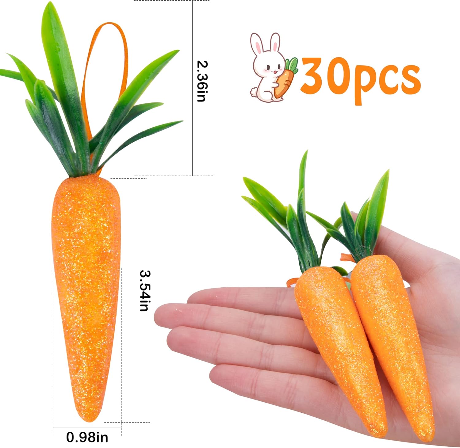 Wehhbtye 5 Inch Realistic Carrot Decorations - 30PCS