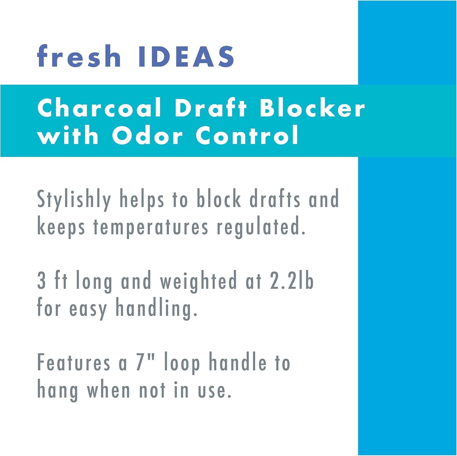 Fresh Ideas Charcoal Draft Blocker Door Guard 355 x 3