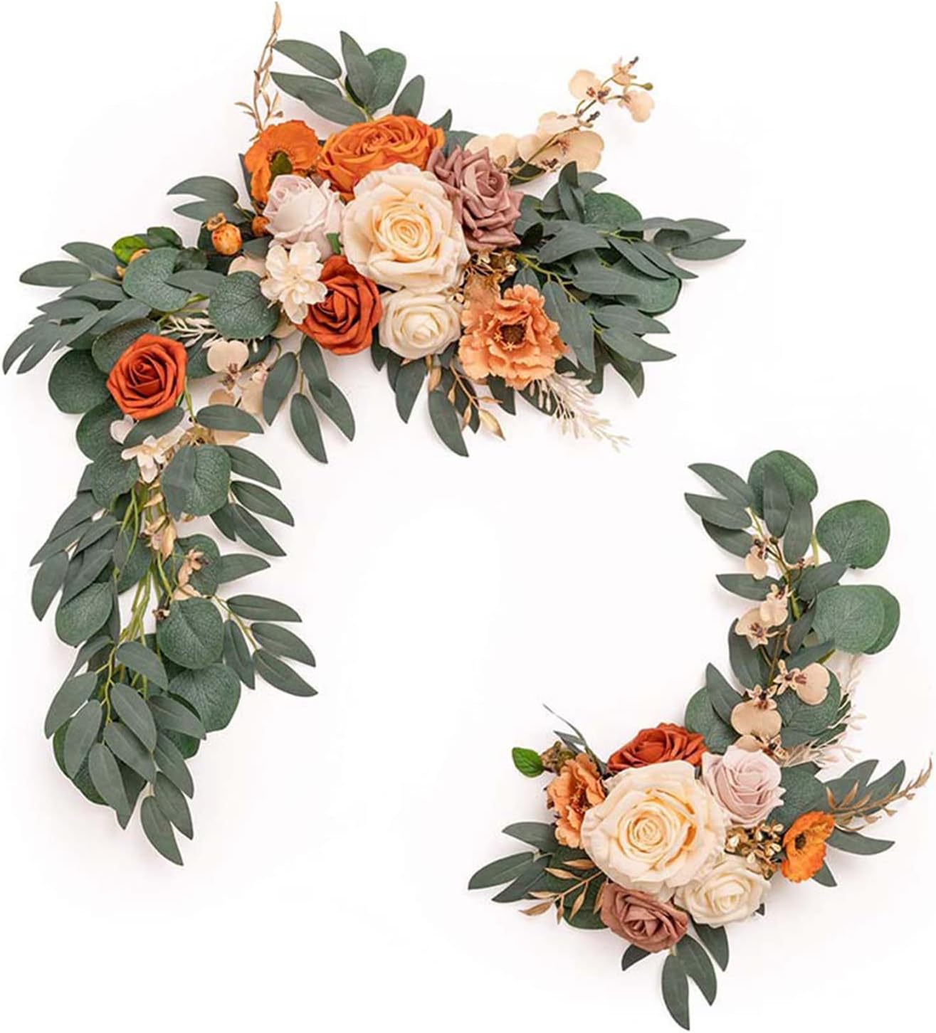 Artificial Wedding Arch with Orange Floral Swags