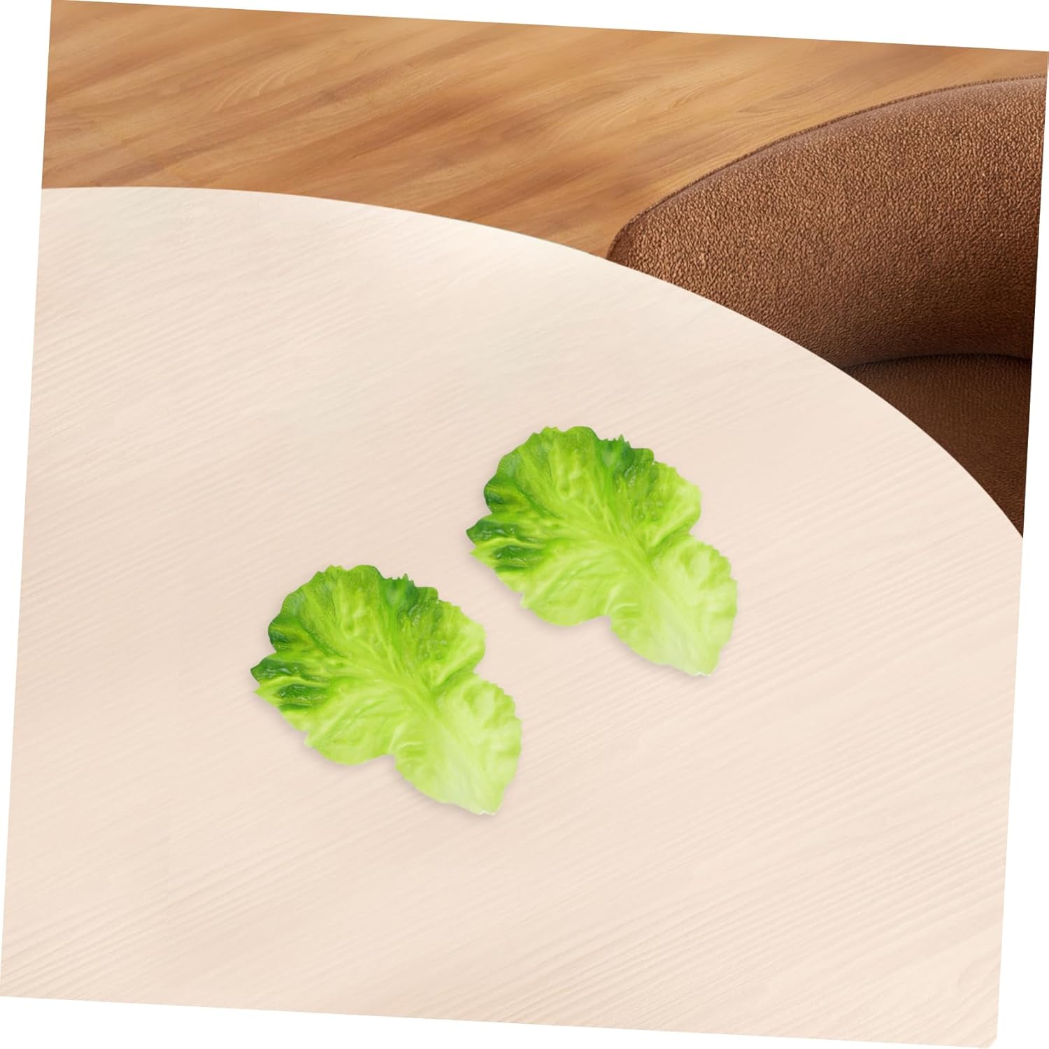 VICASKY 4pcs Artificial Lettuce Leaves Realistic Kitchen Decor