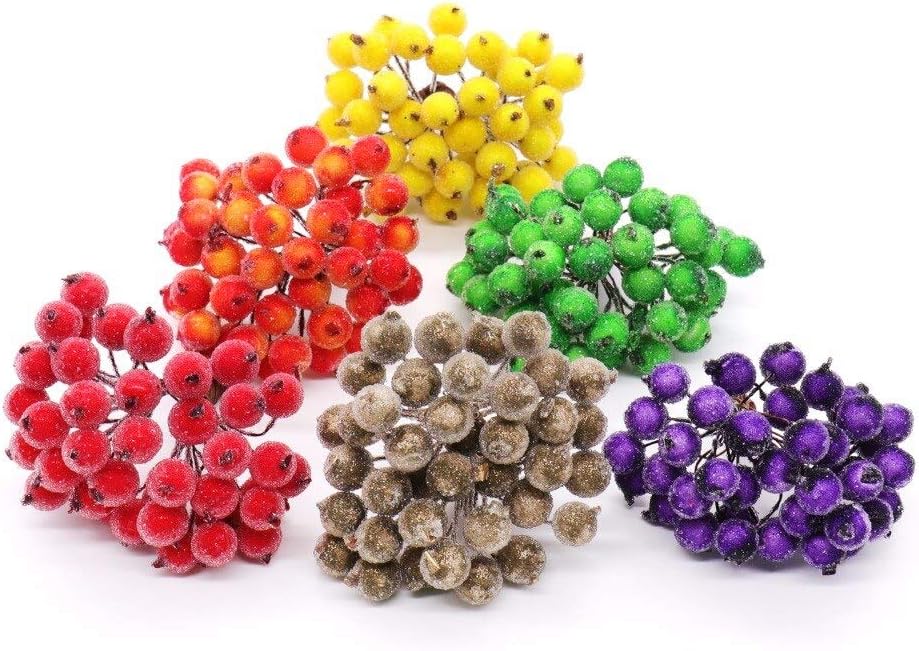 Frosted Silver Artificial Berry Christmas Decor 20pcs