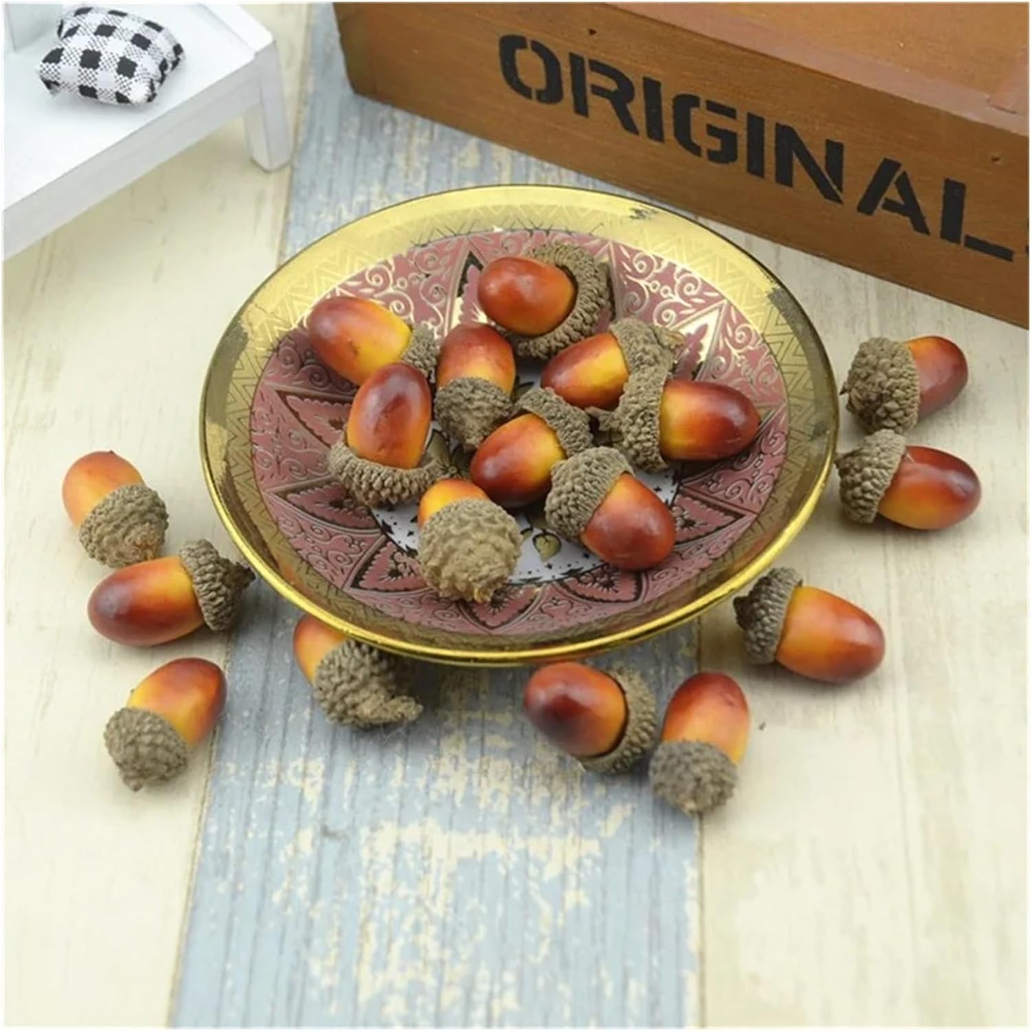 20pcs 3cm Acorns Artificial Foam Flowers for Decorations
