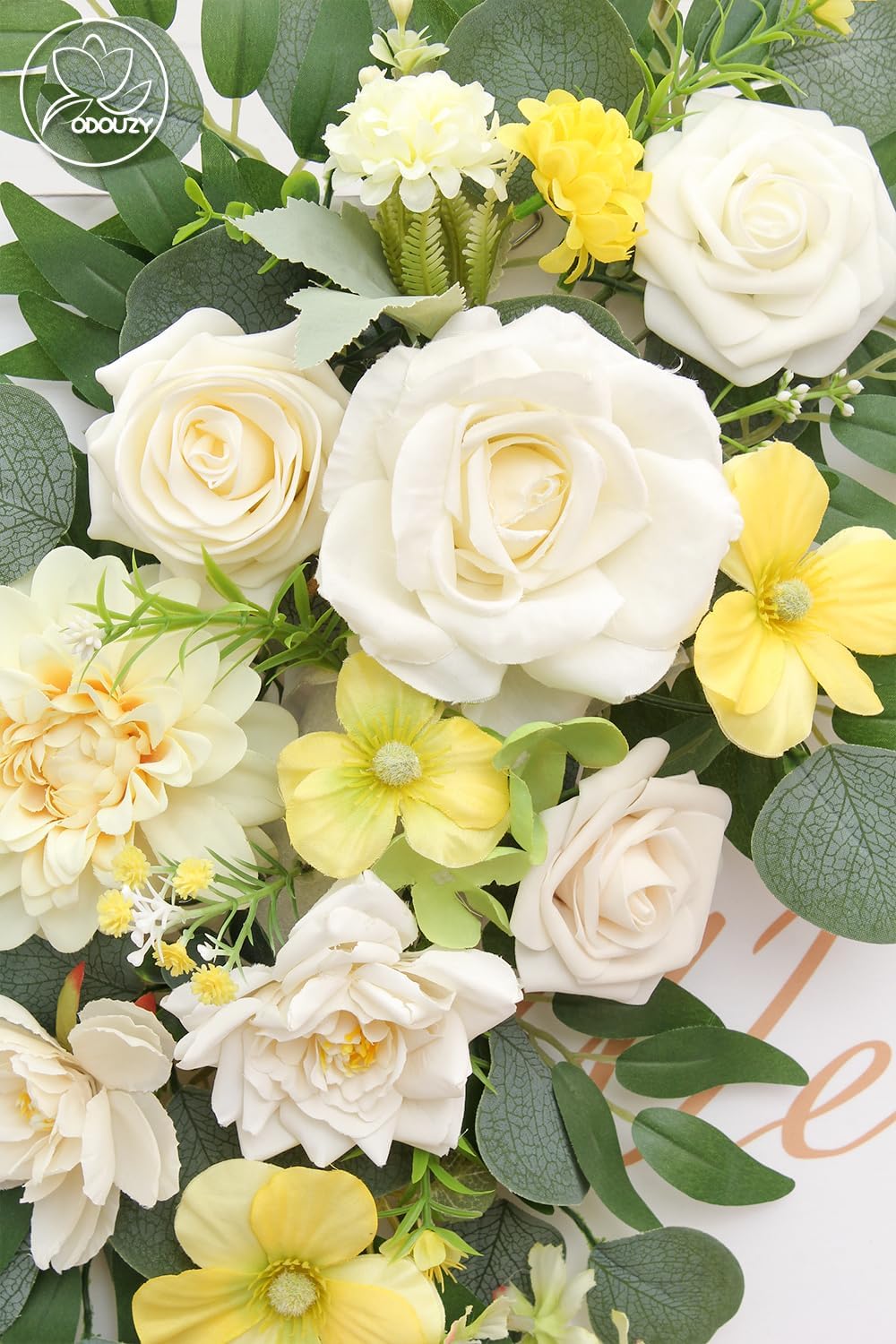 Pack of 2 Yellow Artificial Wedding Arch Flowers Reusable Decorations