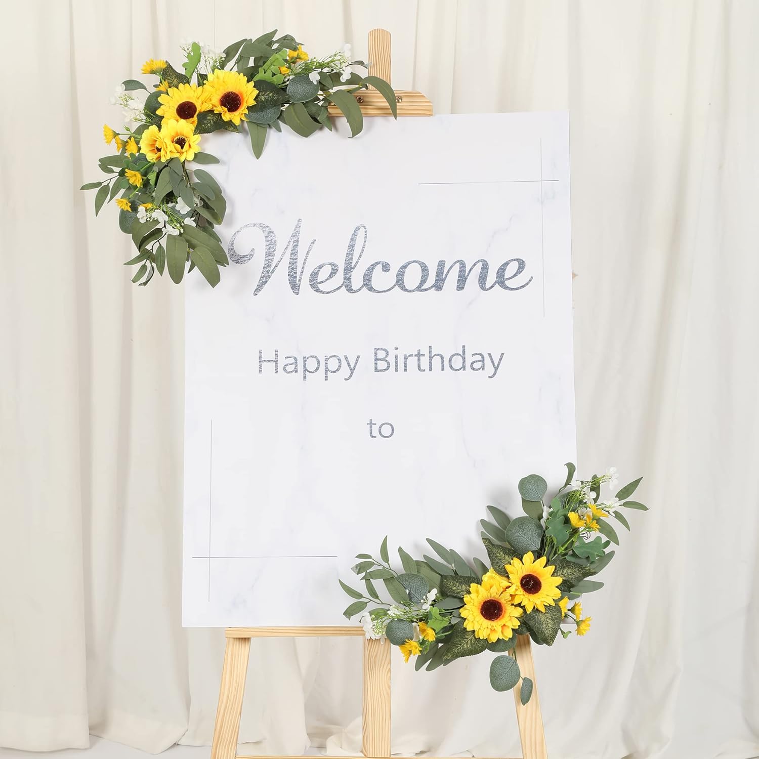 HW 2pcs Artificial Wedding Arch Flowers with Sunflower