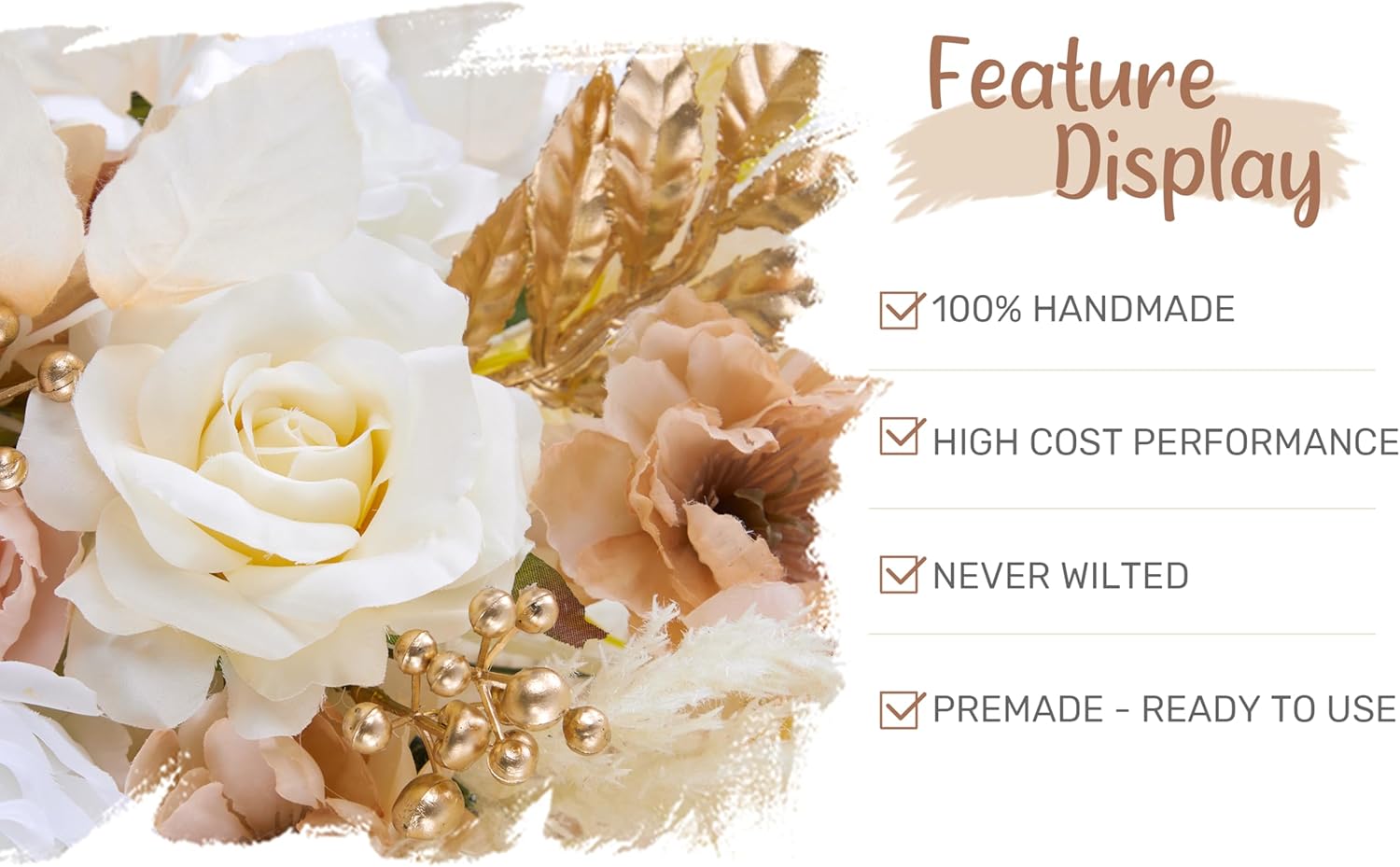 Wedding Arch Flowers with Drapes Kit - 4 Pack