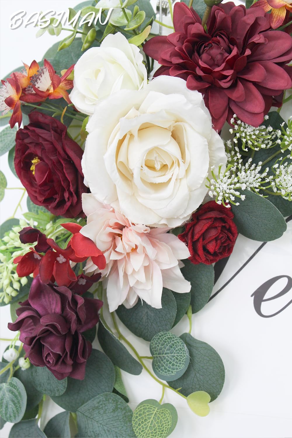 2pcs Wedding Arch Flowers with Cable Ties and Stems