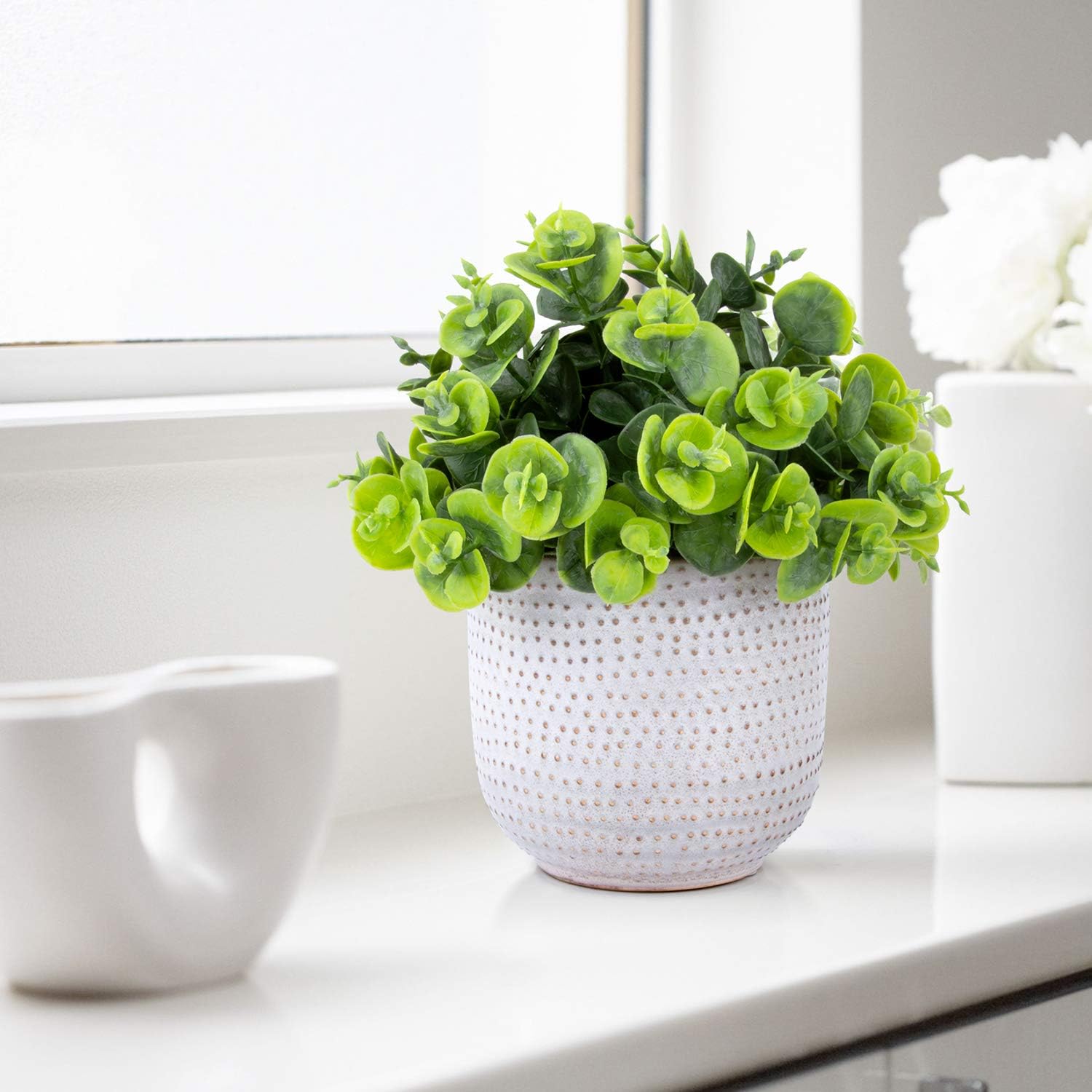 Cute Artificial Lysimachia Plants in Ceramic Planter