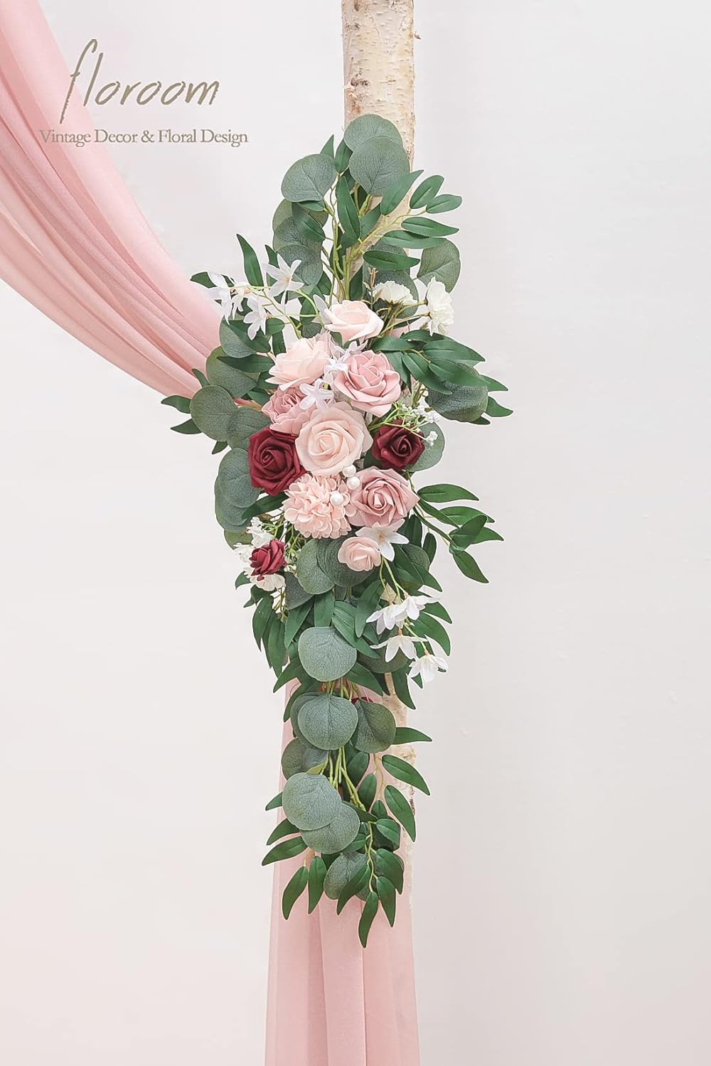 Floroom Arch Flowers with Drapes Kit - 4 Piece Set