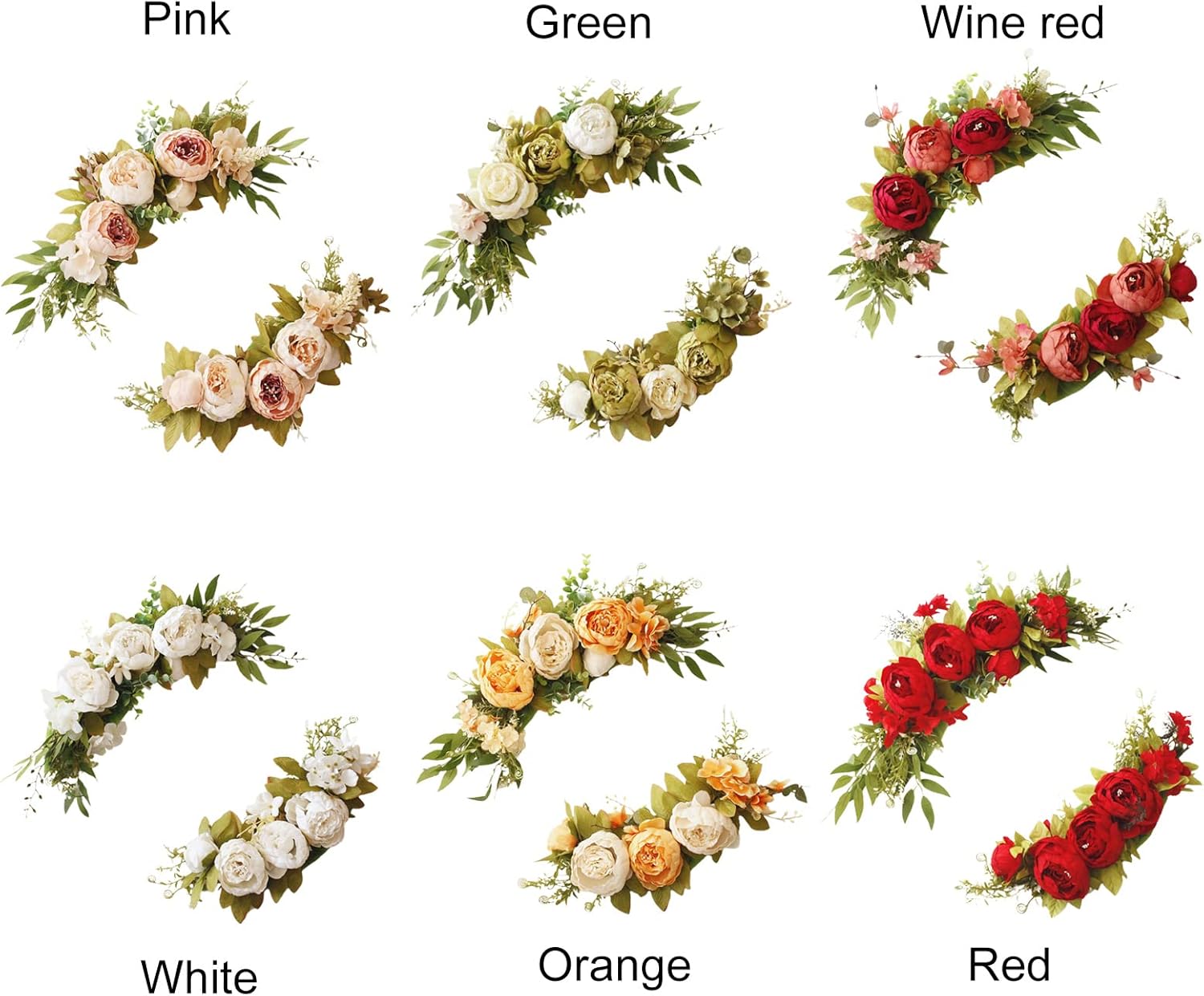 Faux Flower Swag Set of 2 Artificial Flowers for Wedding Ceremony