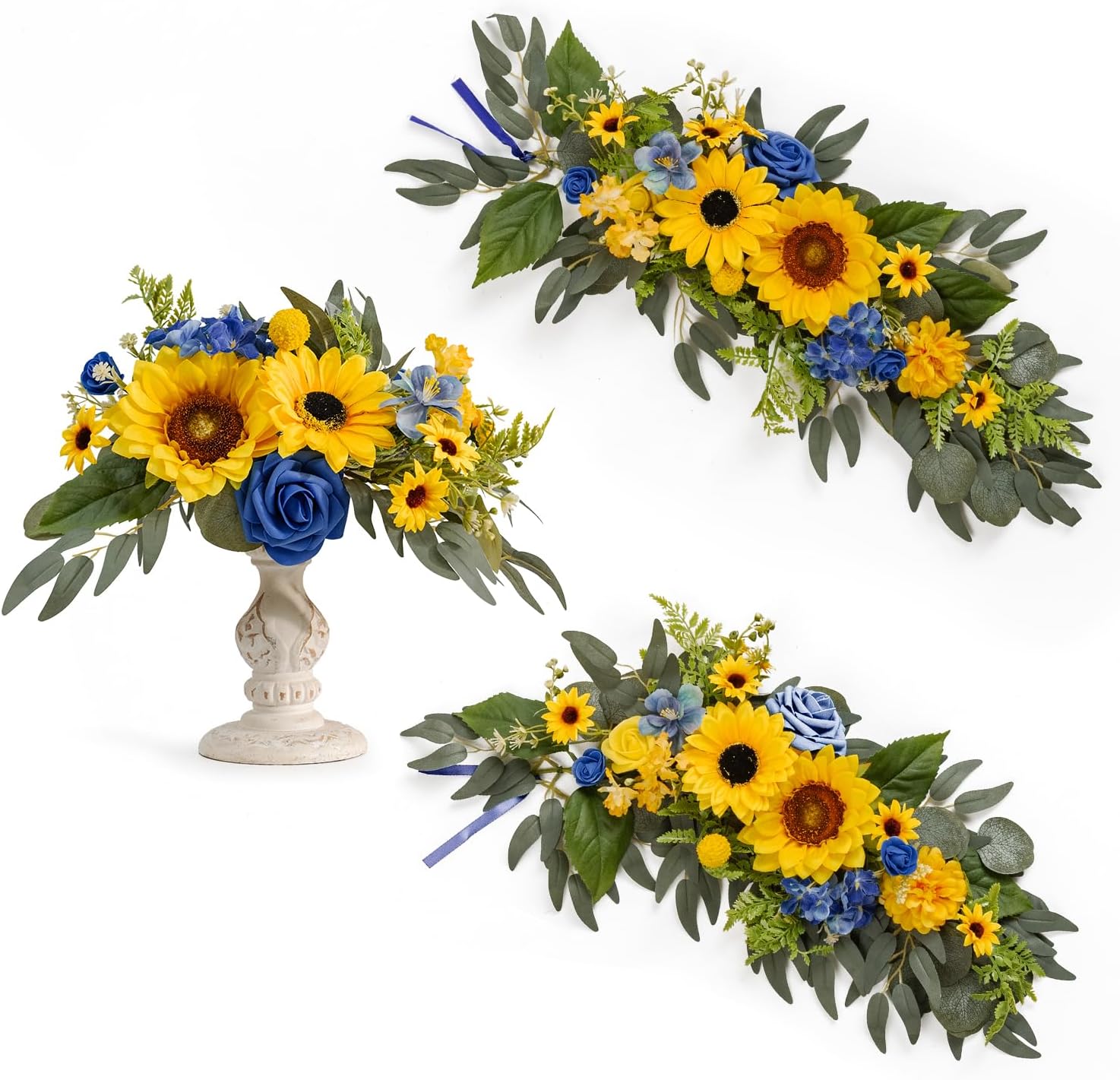 TINGE TIME 2pcs Artificial Flower Candelabras for Wedding Decor