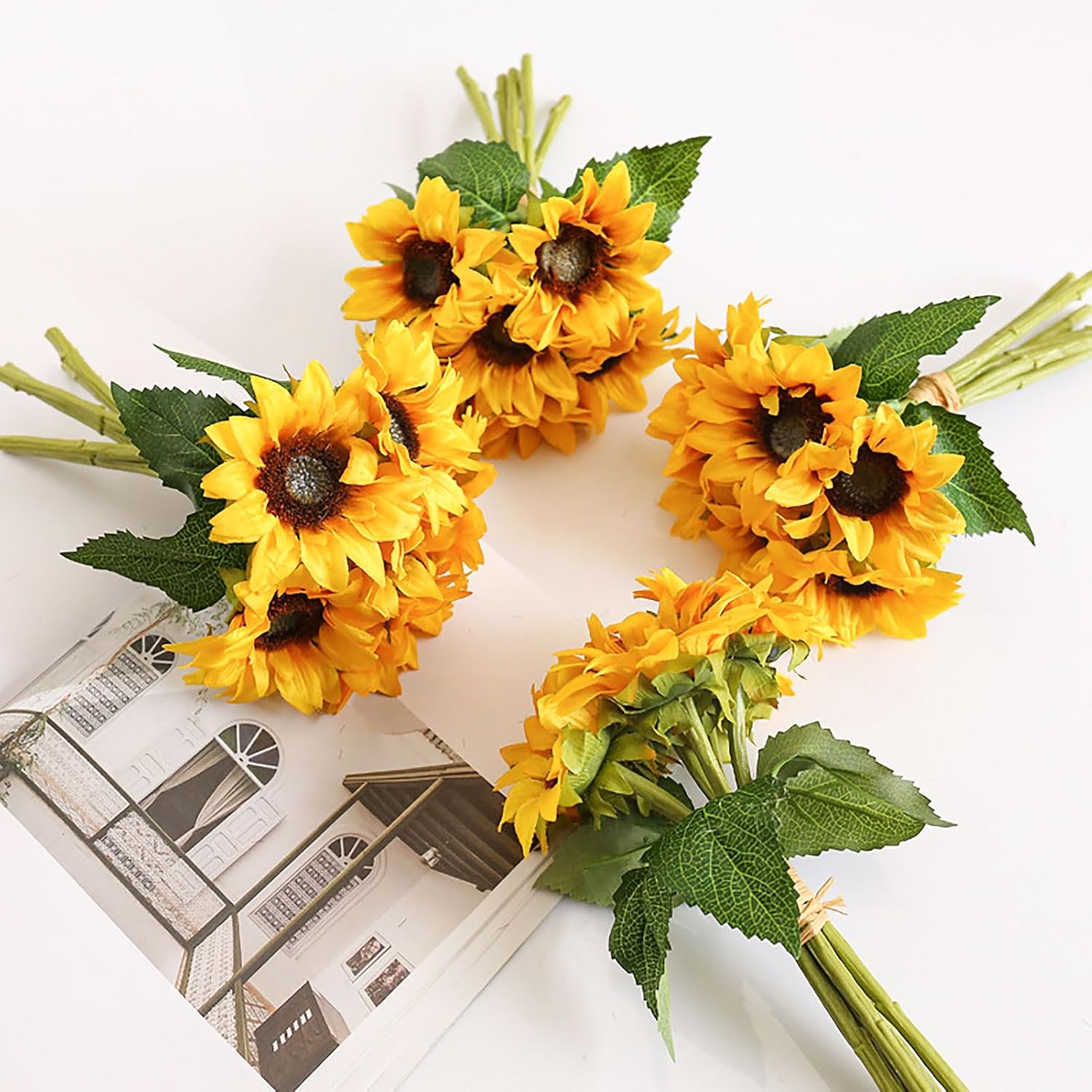 6PCS Artificial Sunflowers Bouquet Faux Flowers for Decor