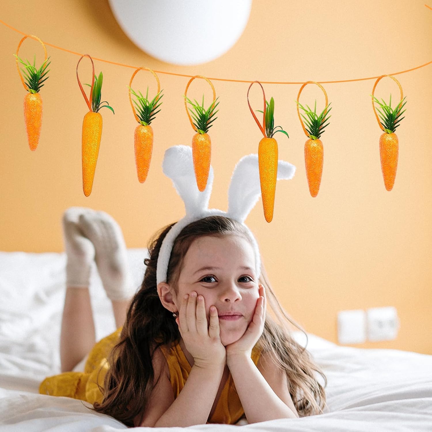 12Pcs Premium Foam Glitter Carrots for Easter Decoration