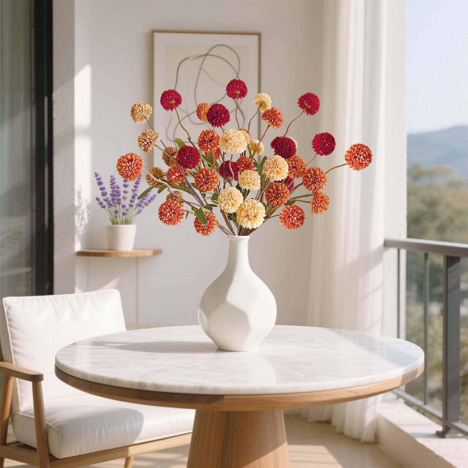 Fall Flowers Artificial 10 Pcs Fake Mums Decor