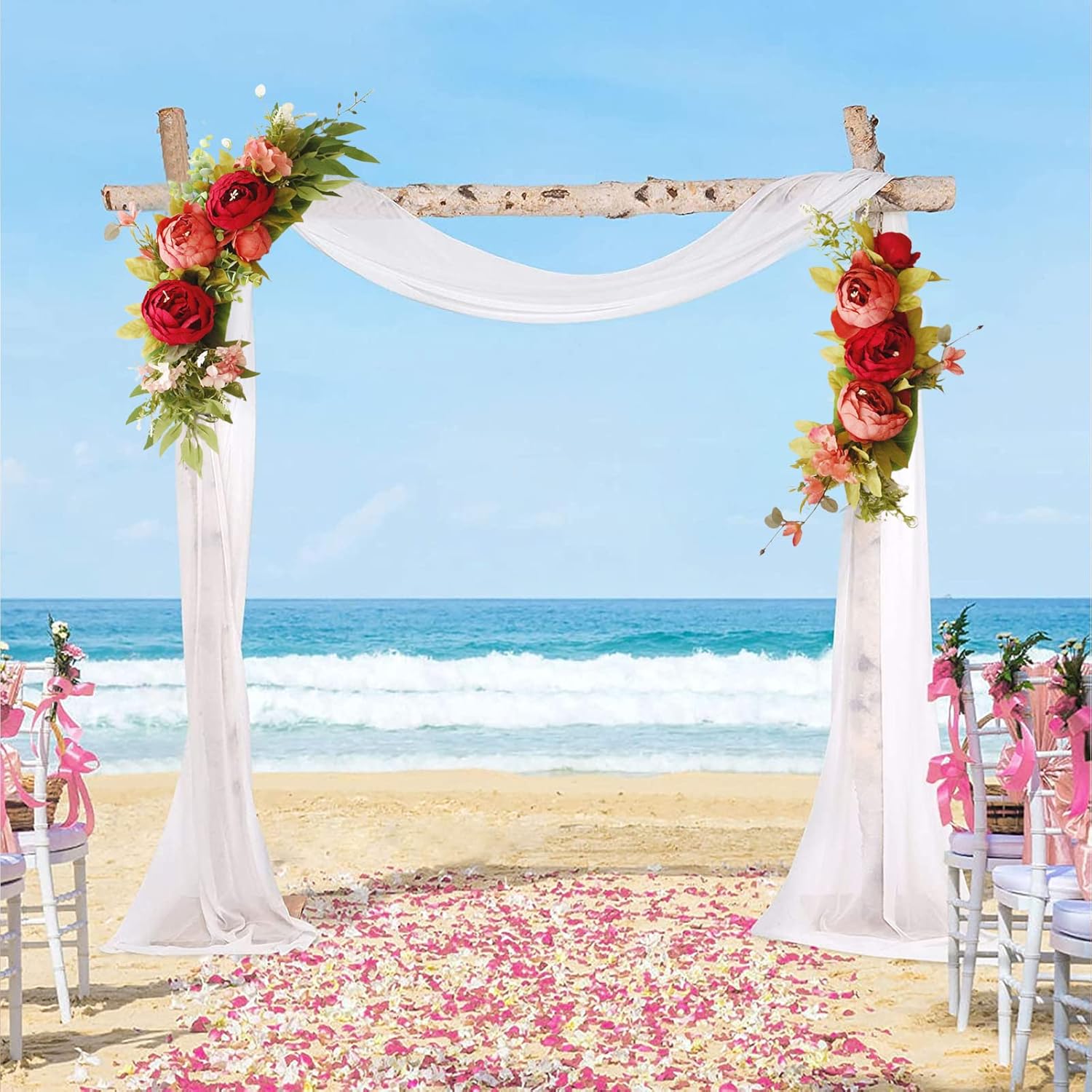 Faux Flower Swag Set of 2 Artificial Flowers for Wedding Ceremony