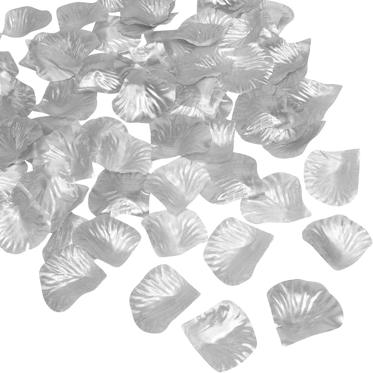 Millennial Essentials 1350 Pcs Artificial Silk Rose Petals Silver