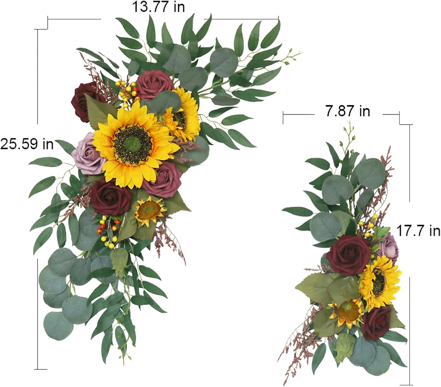 Emivery Artificial Wedding Flower Swag Kit