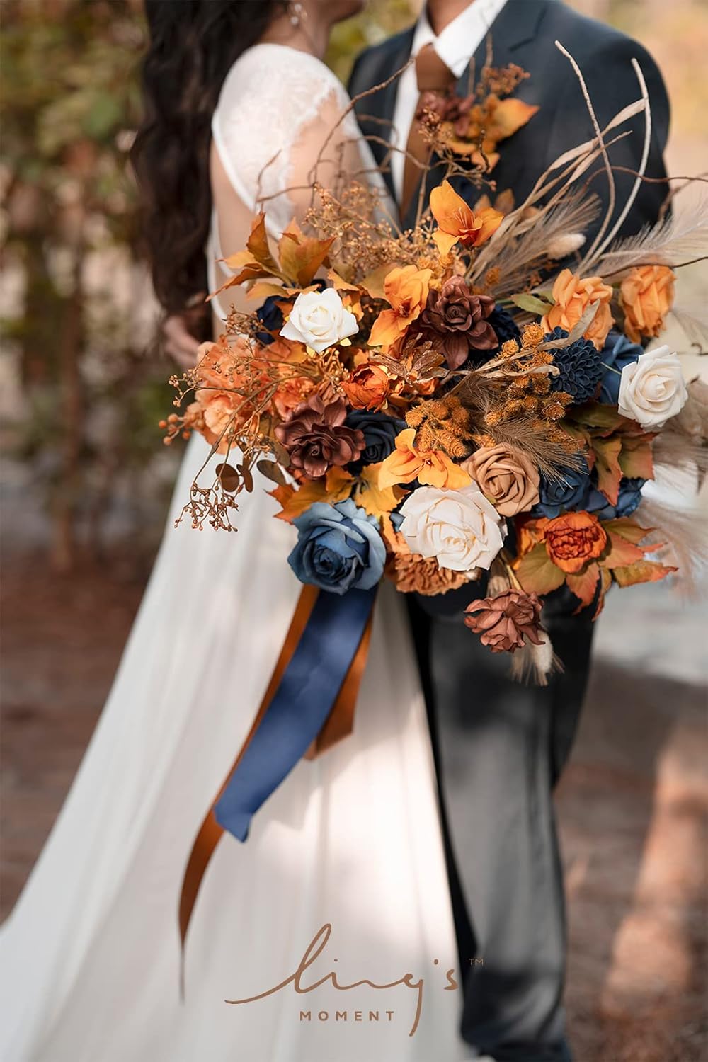 Lings Moment Artificial Flowers Combo Set Hazelnut Navy