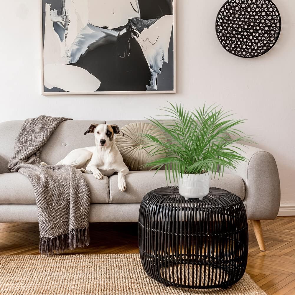 Hollyone Artificial Palm Plant in White Ceramic Pot