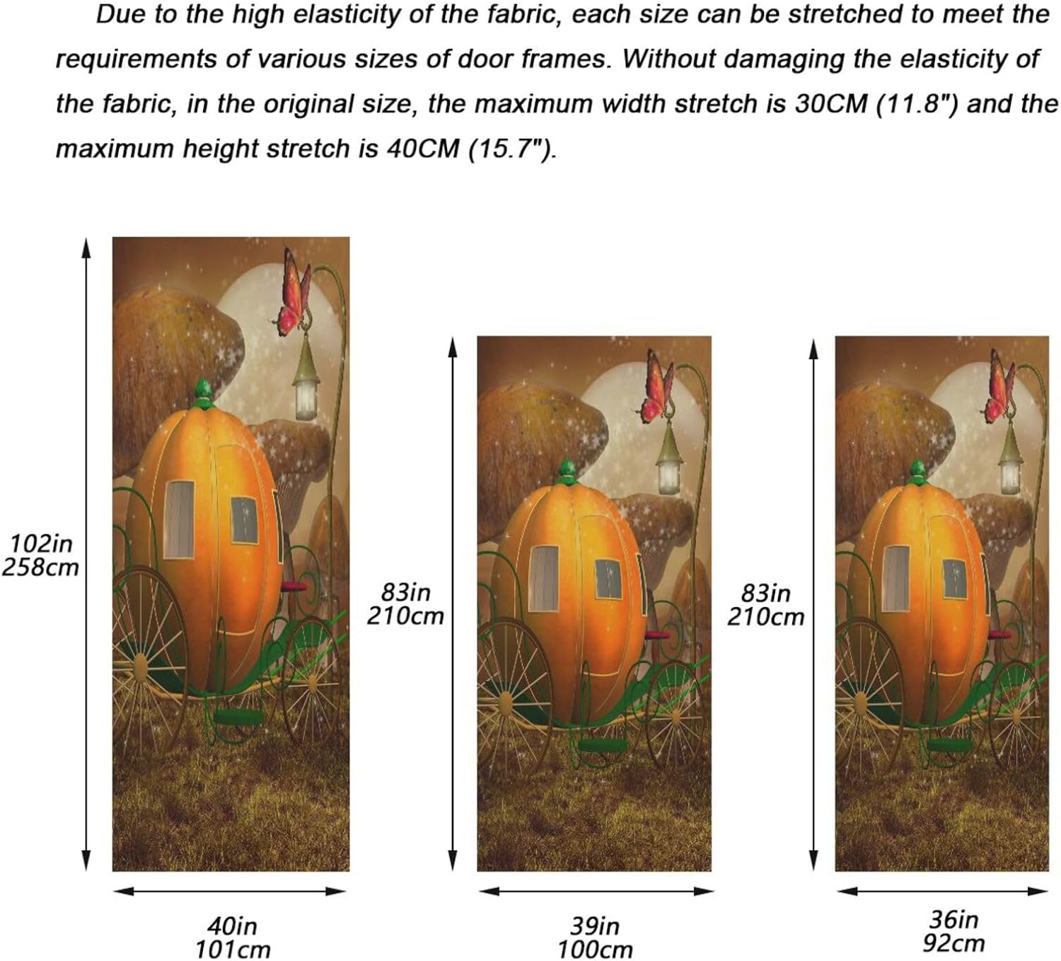 Susiyo Pumpkin Carriage Door Cover Fabric Decor 36x98in
