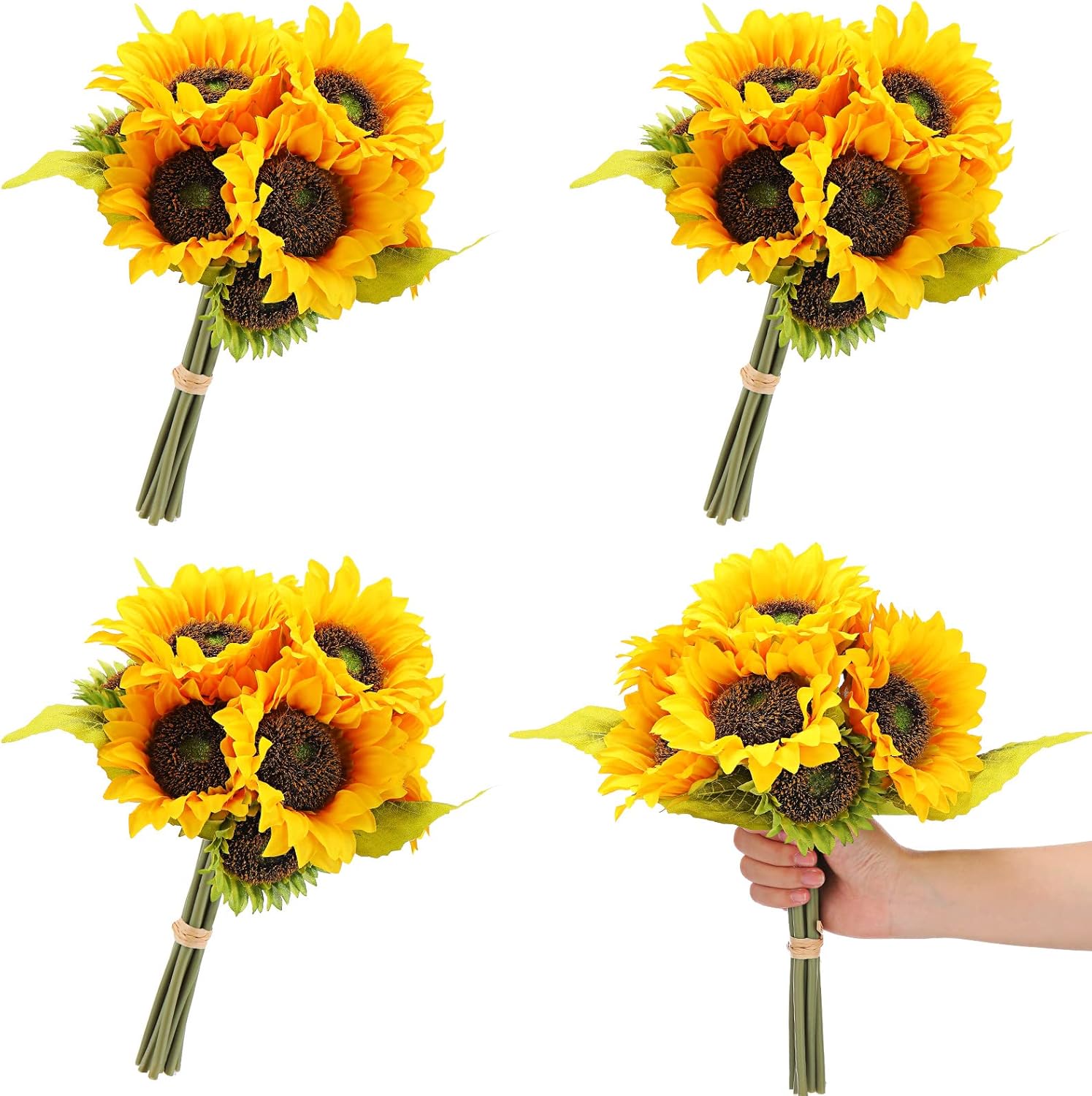 36 Pcs Silk Sunflowers with Stems Artificial Bouquet