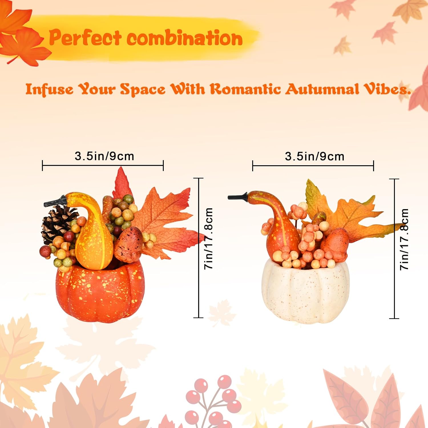 Waipfaru Fall Decor 6Pcs Artificial Pumpkins for Home