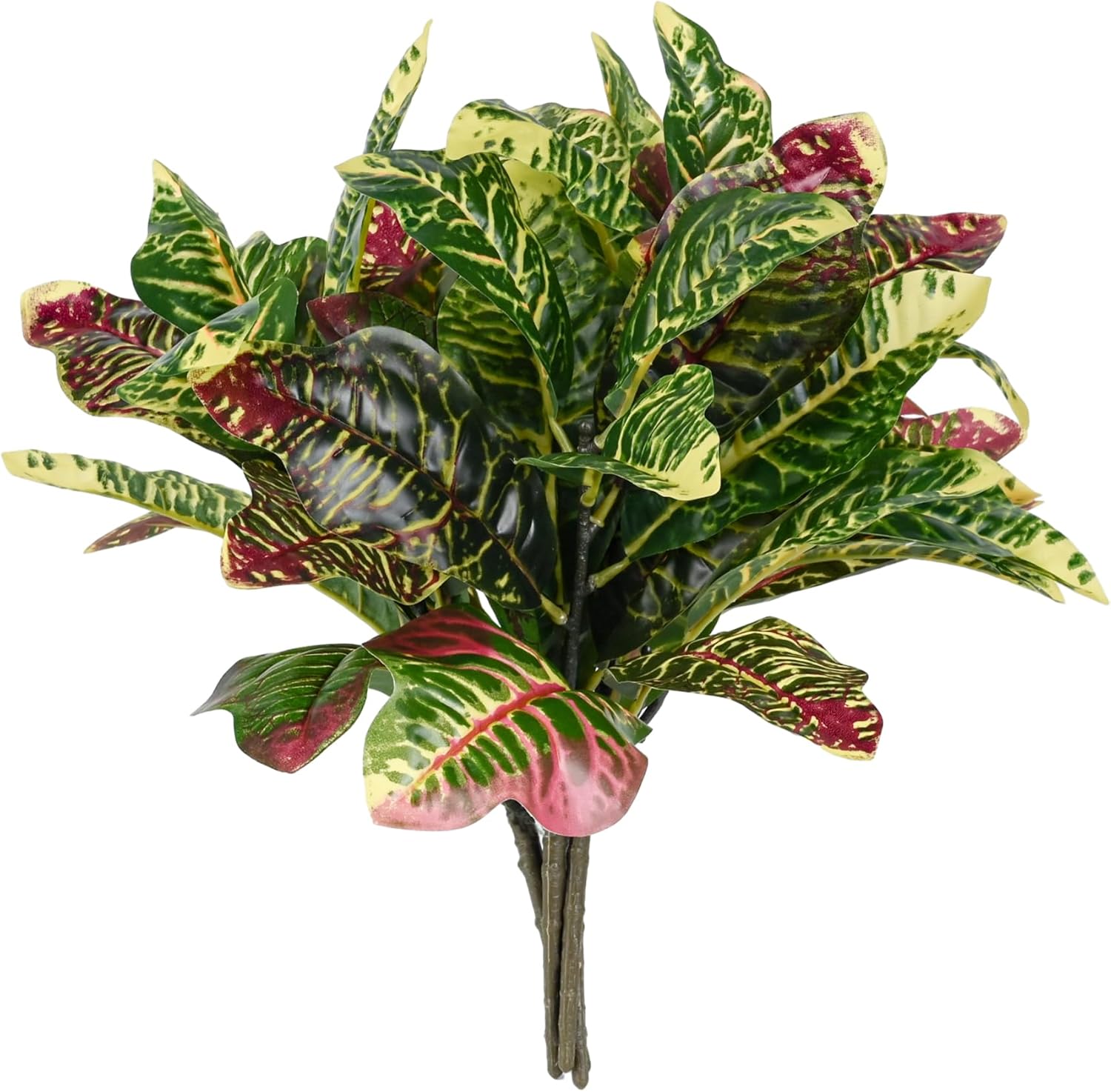 Artificial Croton Plant Leaf Branches 2 Pack