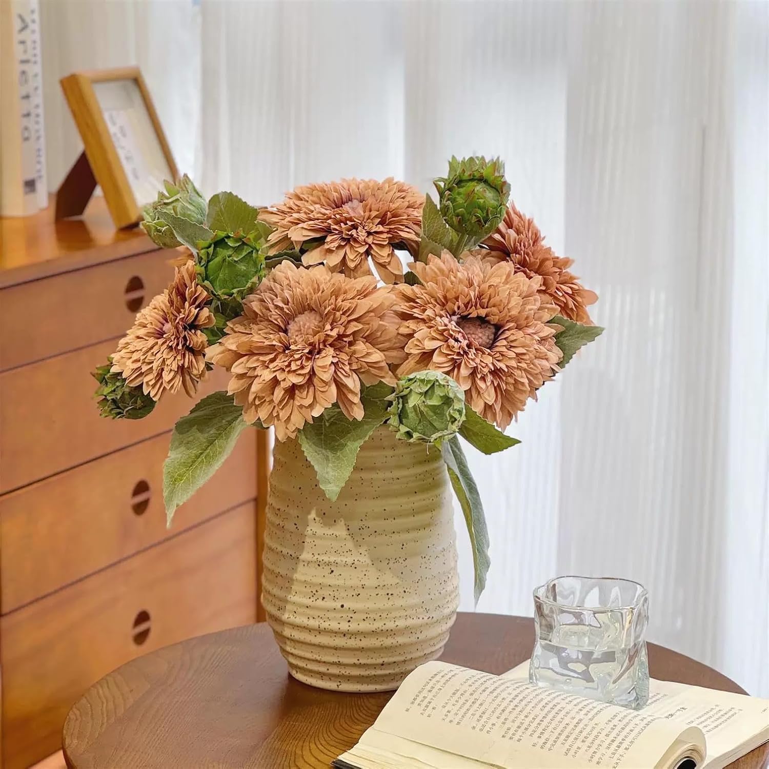 Kimuras Cabin 5Pcs Artificial Sunflowers Bouquet