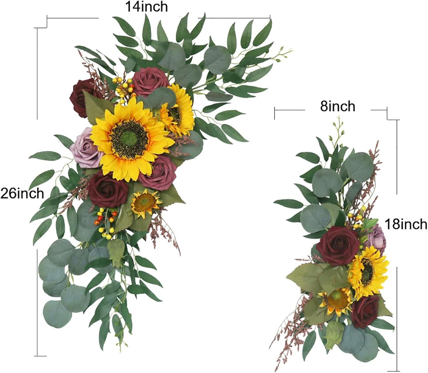 Emivery Sunflower Arch Flowers Pack of 2 Wedding Decor