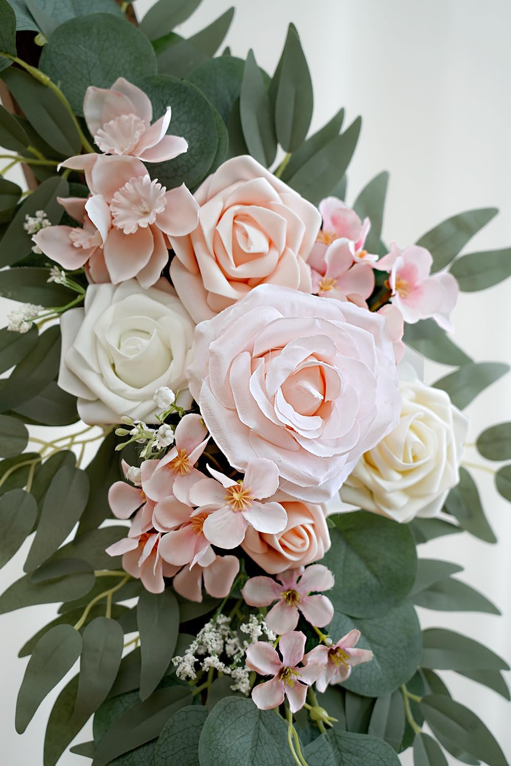 Pink Ivory Artificial Wedding Flower Set of 2 for Welcome Arch