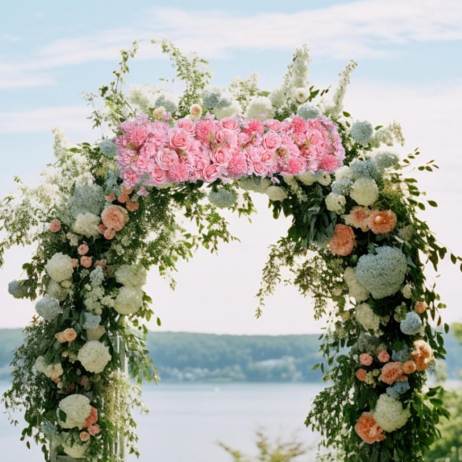 Tachiuwa Pink Artificial Flower Panel for Wedding Decor