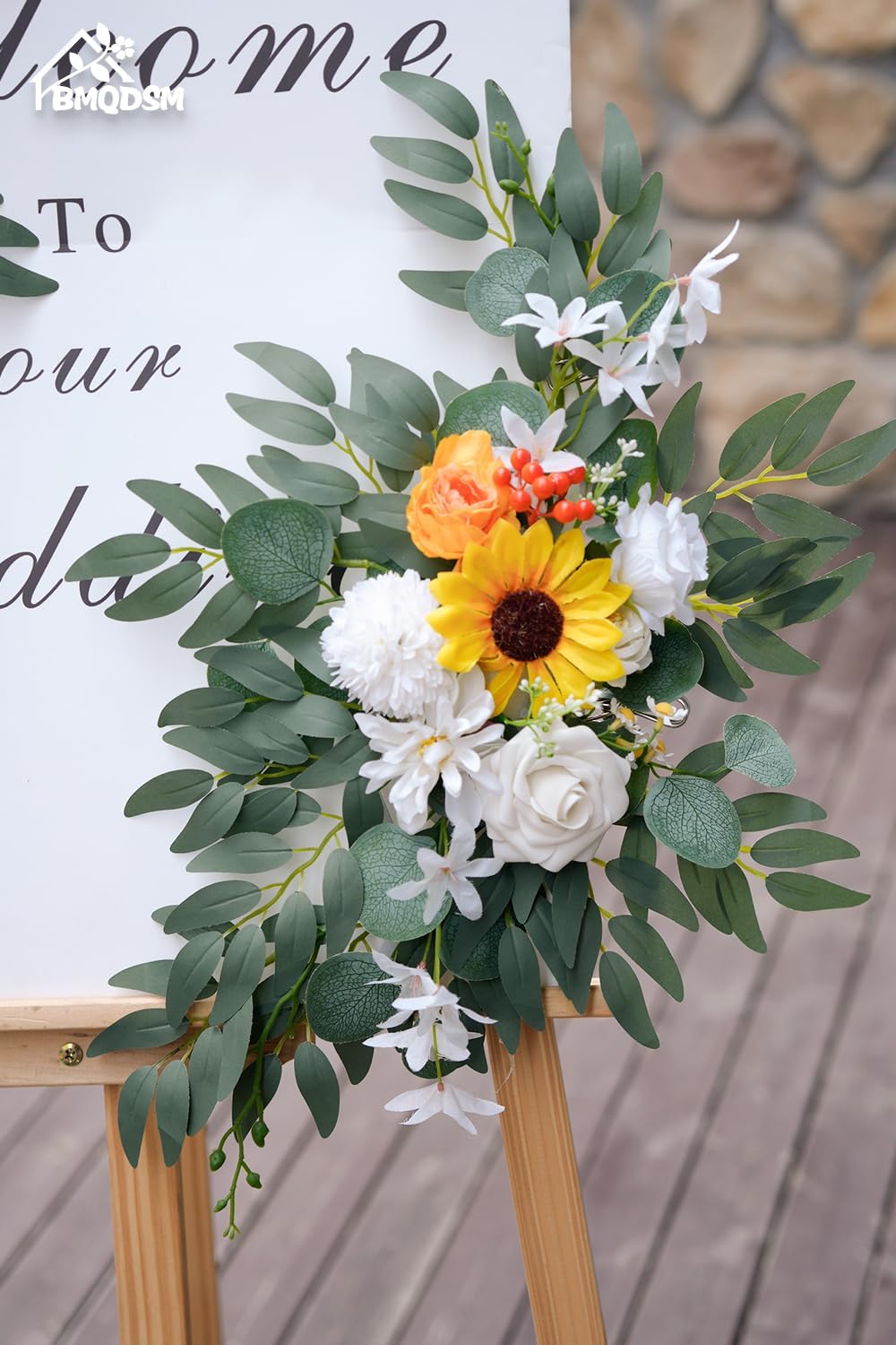BMQDSM Wedding Arch Faux Flowers Set of 2