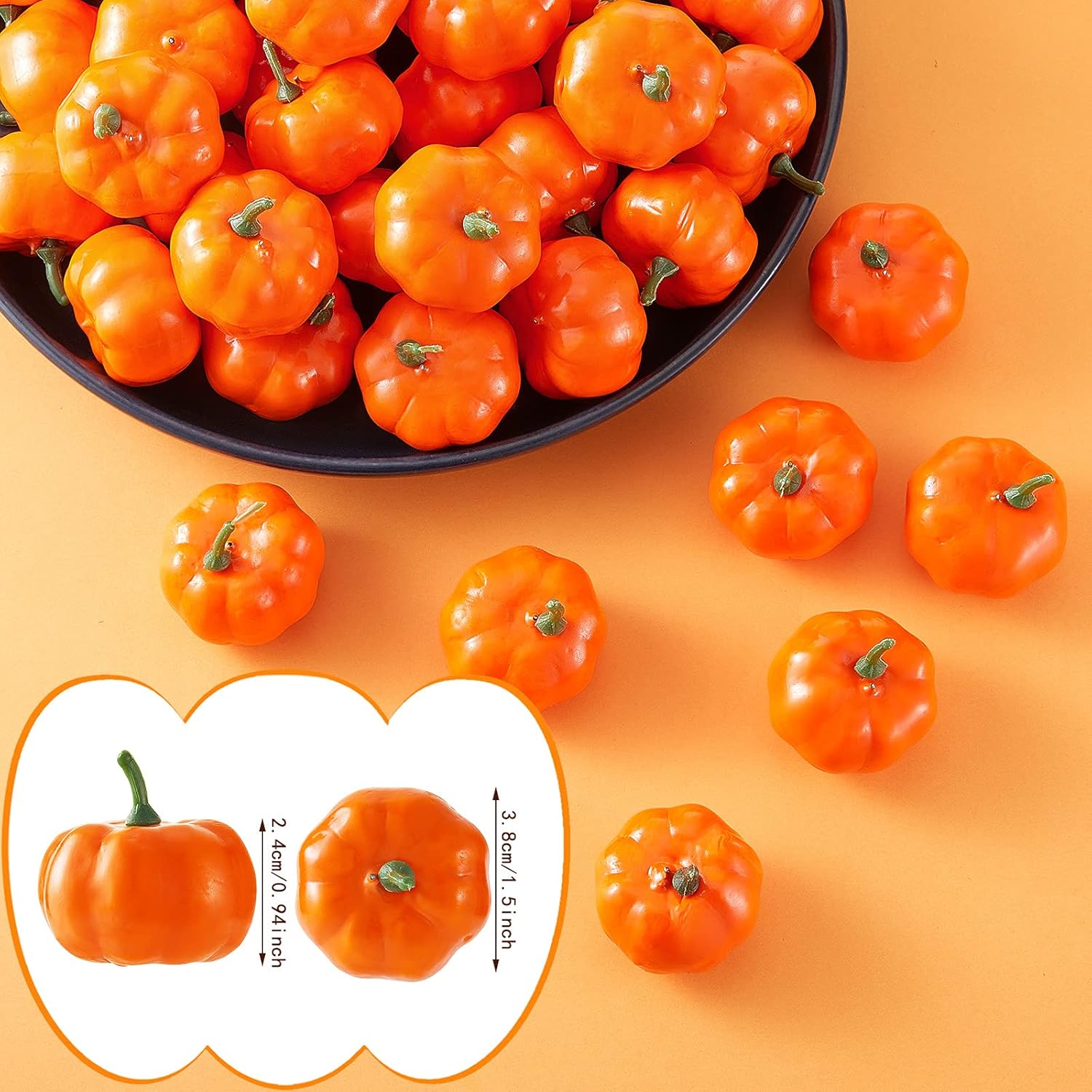 WILLBOND Artificial Mini Pumpkins 50 Piece Set
