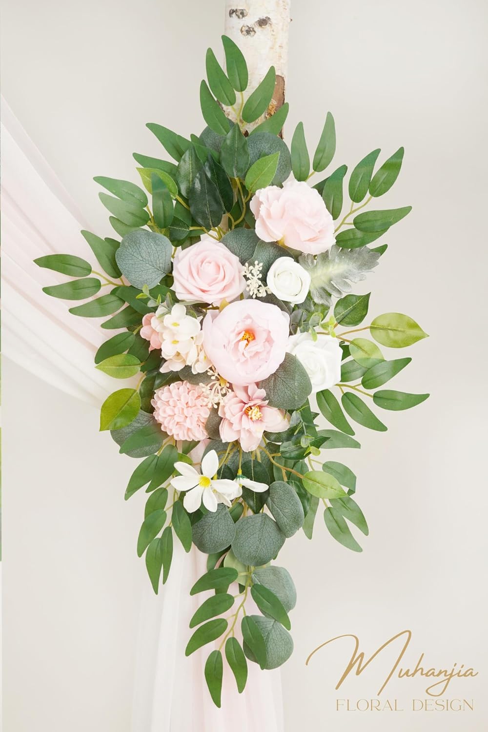 Artificial Flower Arch Kit 4 Pieces Flamingo Pink Rose Decor